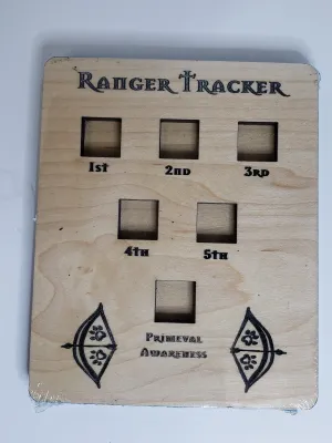 5e Hardwood Character Cards - Ranger Tracker in Cherry Wood