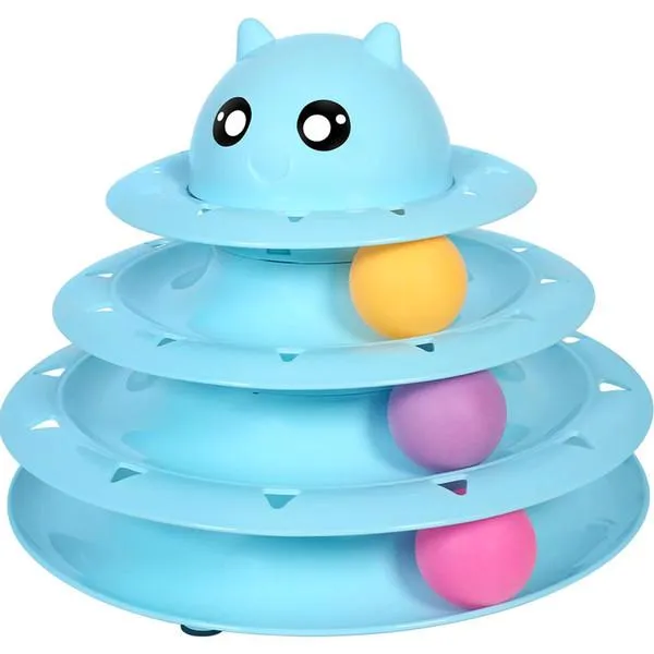 Cat Toy Roller 3 Level Towers Interactive Tracks Roller