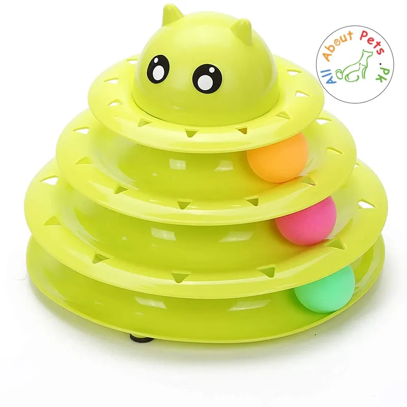 Cat Toy Roller 3 Level Towers Interactive Tracks Roller