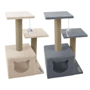 Catsby Double Platform Hideaway Tower - 38cm x 28cm x 63cm