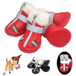 Cute Front Zip Up Autumn Winter Footwear Small Dog Shoes