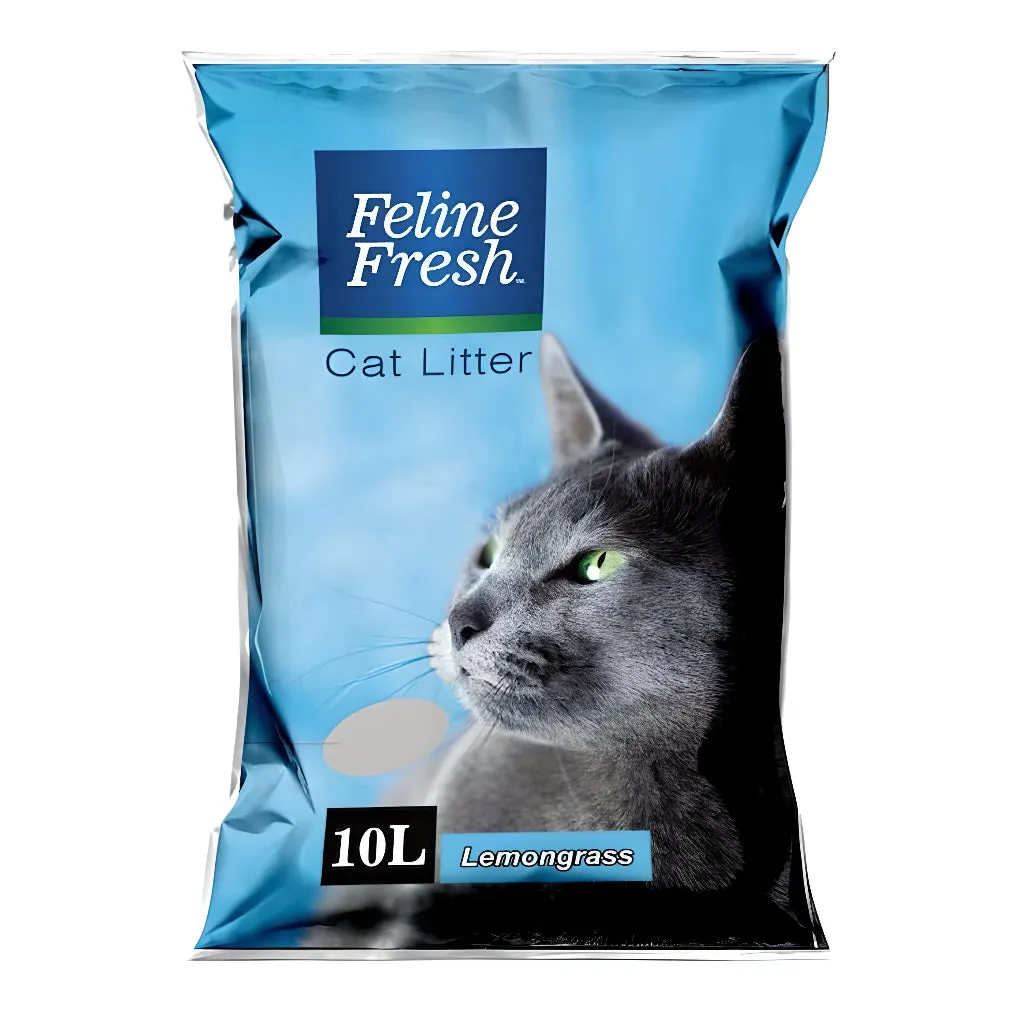 Feline Fresh Cat Litter Sand 10L, Super Premium Pink Clumping, Dust-Free, Scented