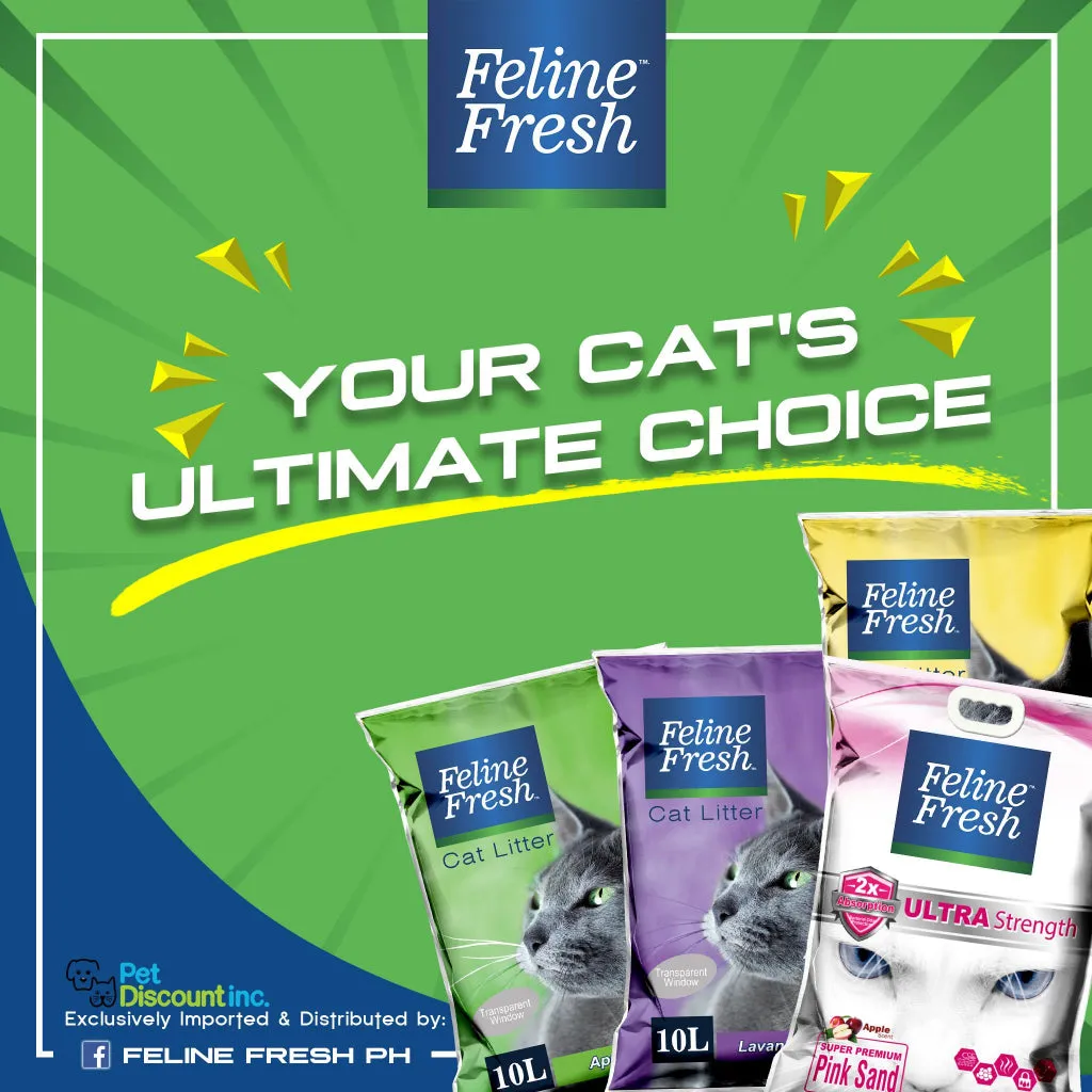 Feline Fresh Cat Litter Sand 10L, Super Premium Pink Clumping, Dust-Free, Scented