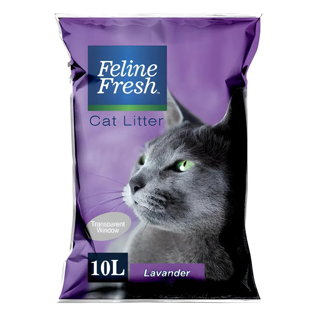 Feline Fresh Cat Litter Sand 10L, Super Premium Pink Clumping, Dust-Free, Scented