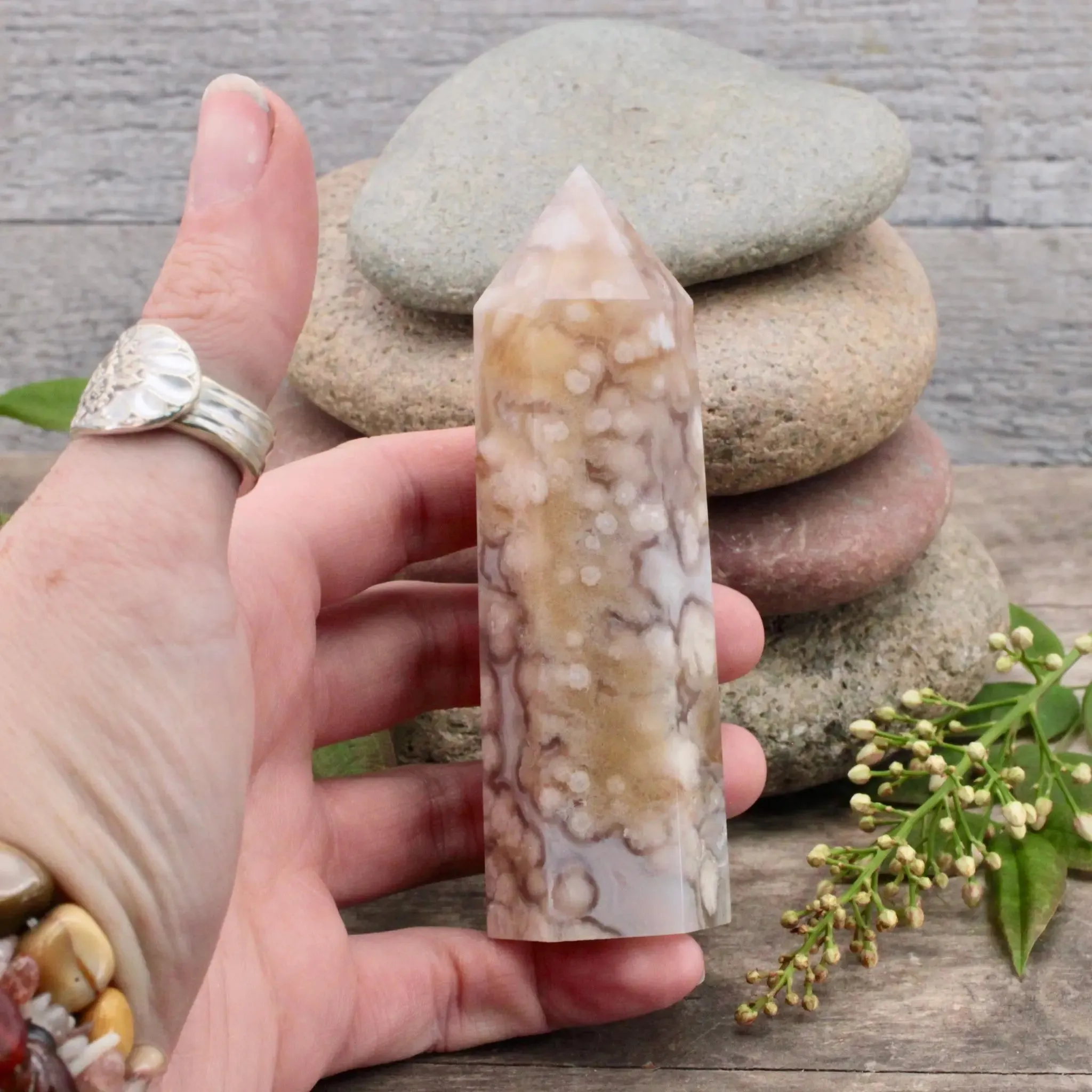 Flower Agate Tower, Large
