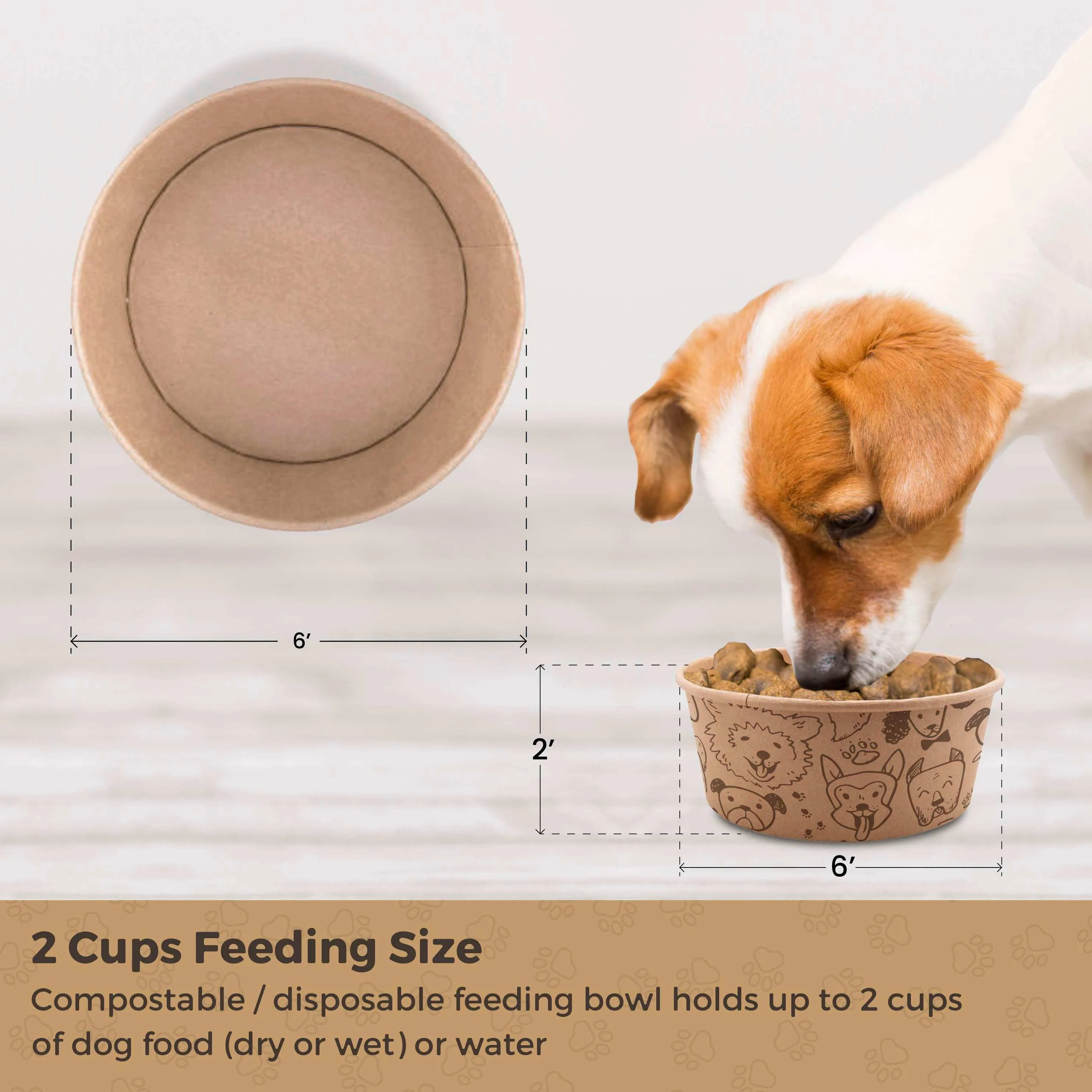 Hand-E Compostable Disposable Feeding Bowls for Dogs