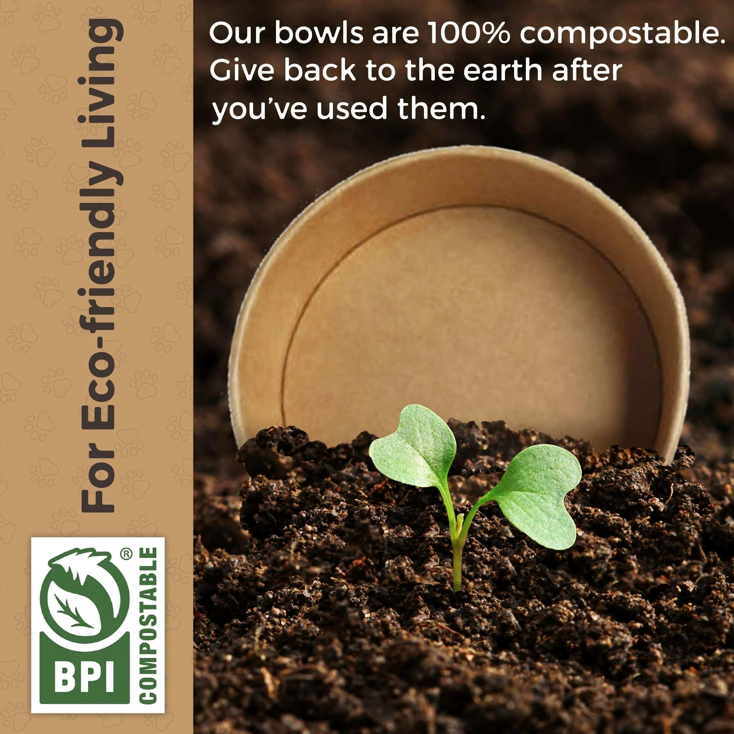 Hand-E Compostable Disposable Feeding Bowls for Dogs