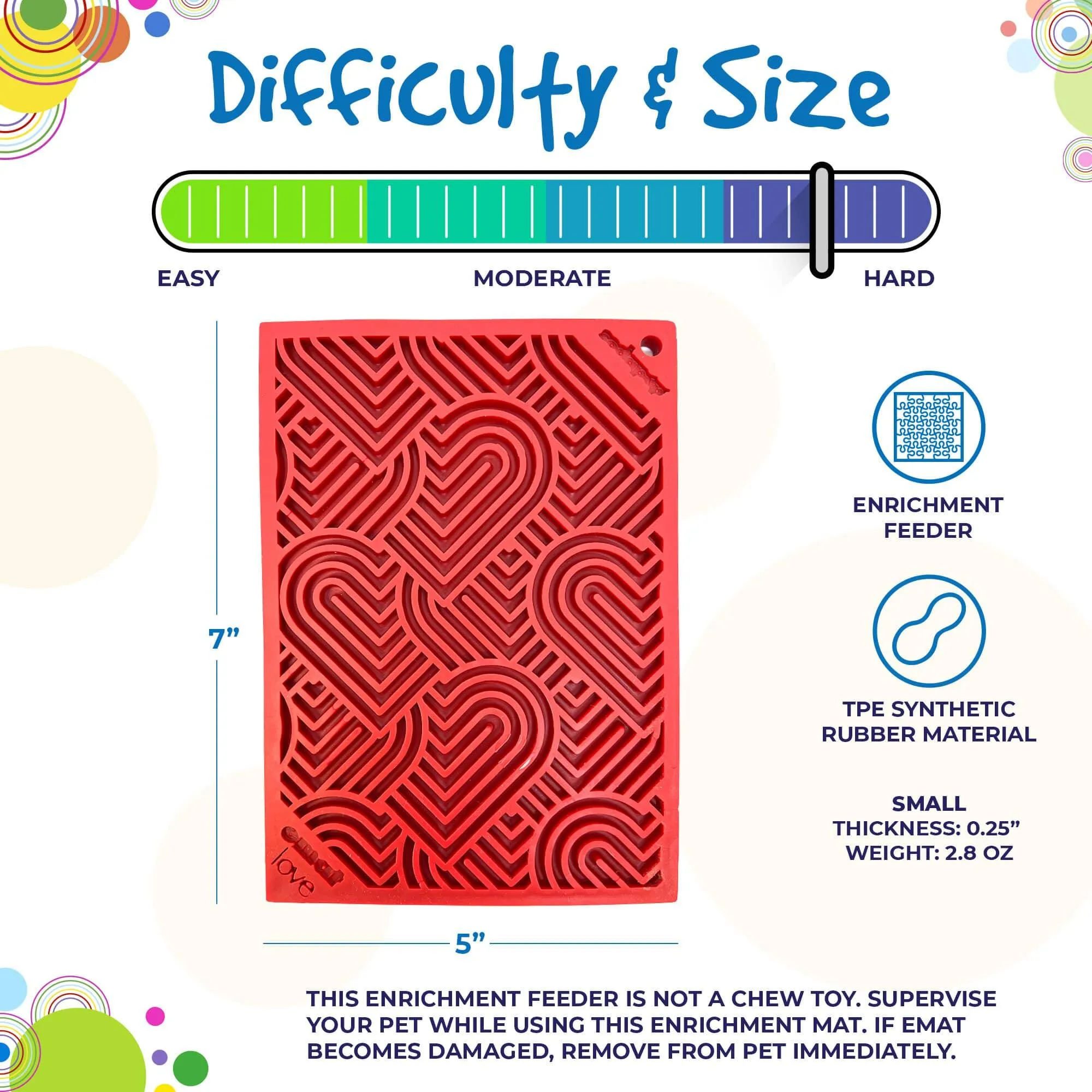 Heart Design Valentine Enrichment Lick Mat: Large
