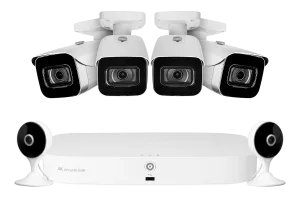 Lorex Fusion 4K 8-Channel 2TB Wired NVR System with Four 4K IP Cameras   Two 2K Wi-Fi Indoor Cameras