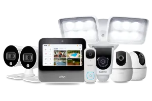 Lorex Smart Home Security Center with 2 Outdoor Cameras, 2 2K Pan-Tilt Indoor Cameras, 2K Doorbell and Floodlight Camera