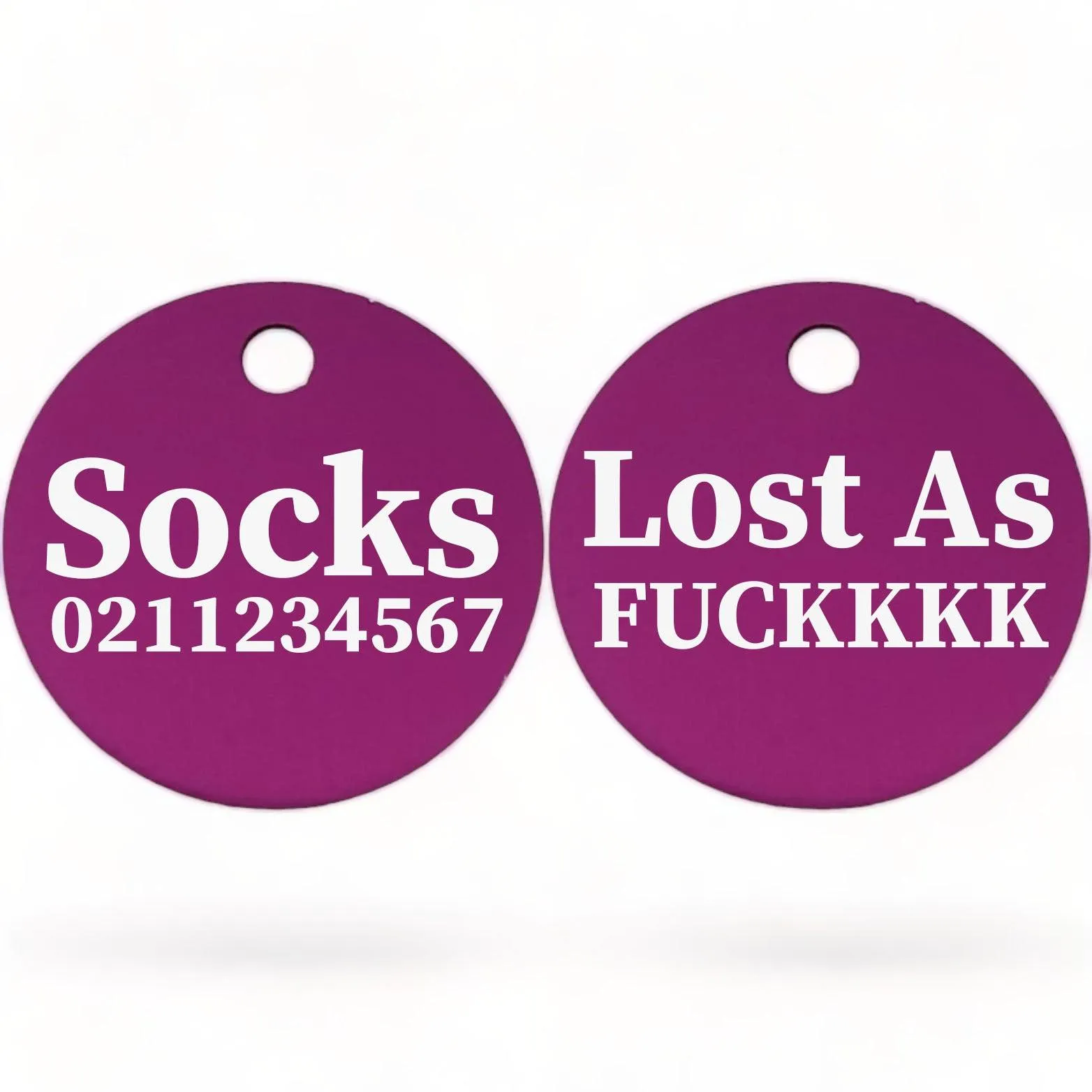 Lost As Fuckkkk! | Round Aluminium | Cat & Kitten ID Pet Tag