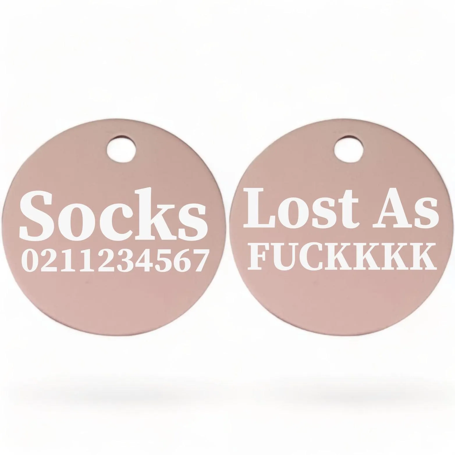 Lost As Fuckkkk! | Round Aluminium | Cat & Kitten ID Pet Tag