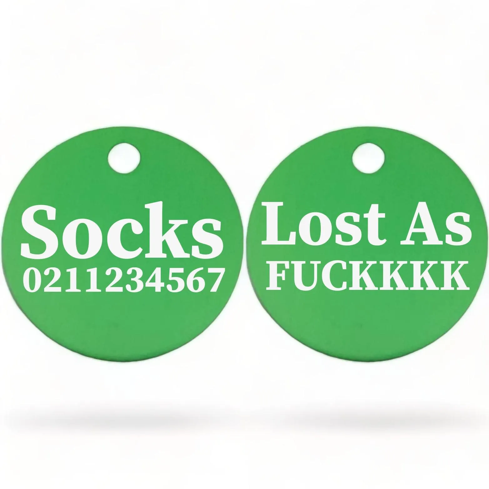 Lost As Fuckkkk! | Round Aluminium | Cat & Kitten ID Pet Tag
