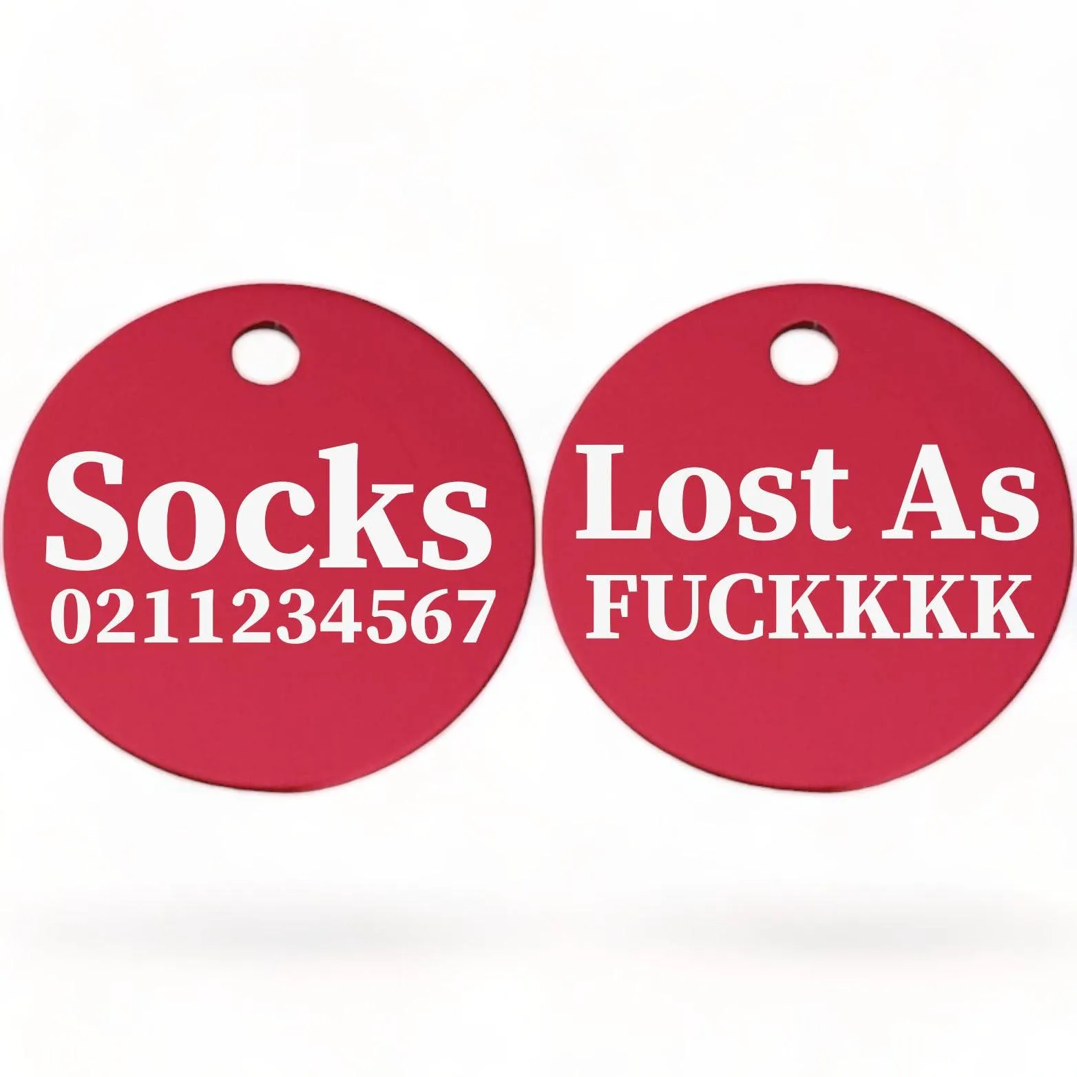Lost As Fuckkkk! | Round Aluminium | Cat & Kitten ID Pet Tag