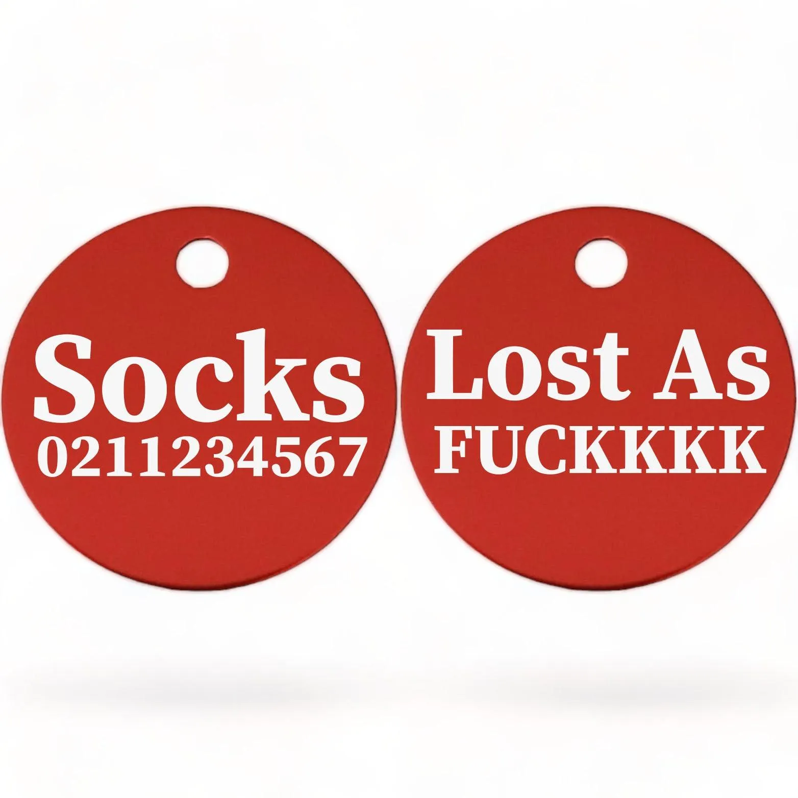 Lost As Fuckkkk! | Round Aluminium | Cat & Kitten ID Pet Tag