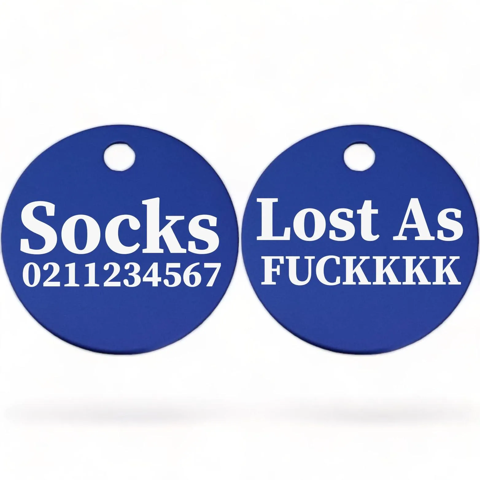 Lost As Fuckkkk! | Round Aluminium | Cat & Kitten ID Pet Tag