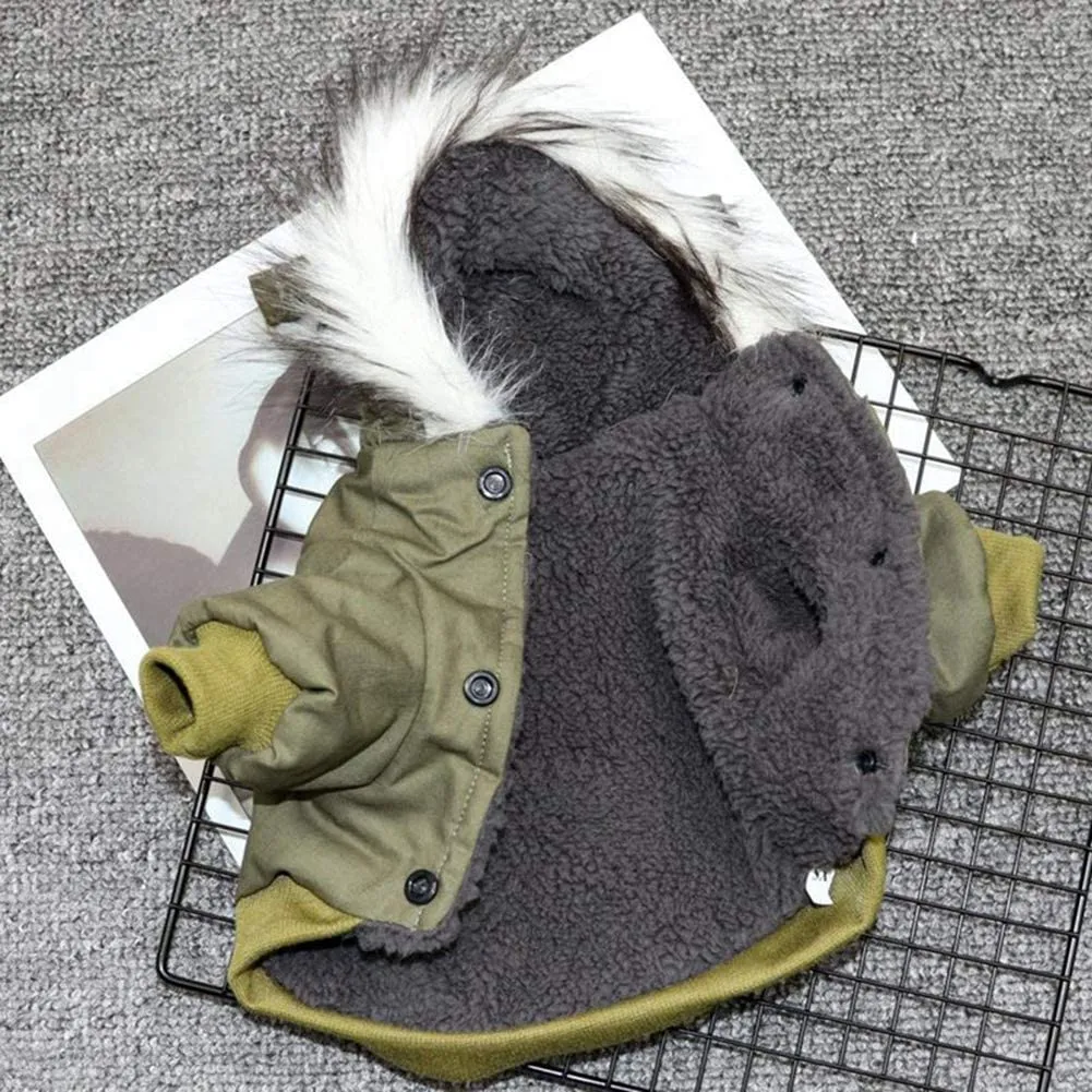 Military Style Hooded Cargo Dog Jacket