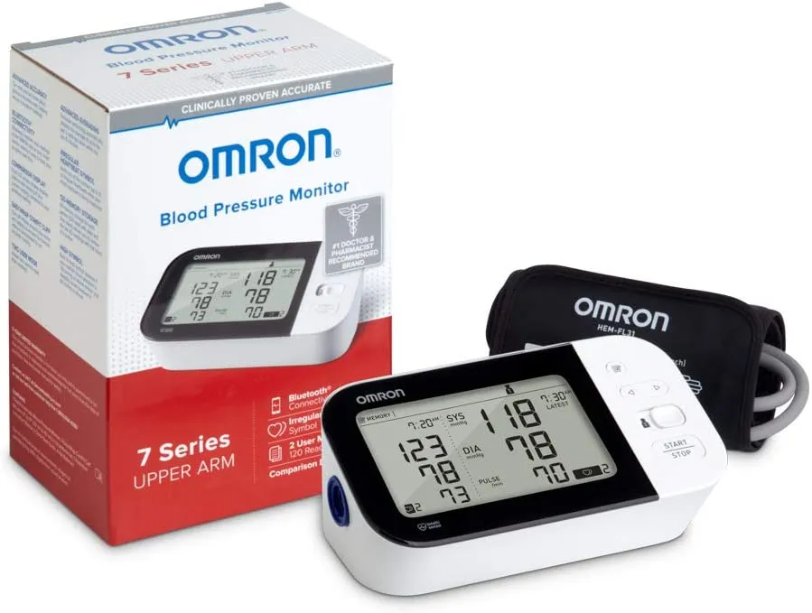 Omron 7 Series Upper Arm Blood Pressure Monitor - 7.5'' x 4.7'' x 3.3''