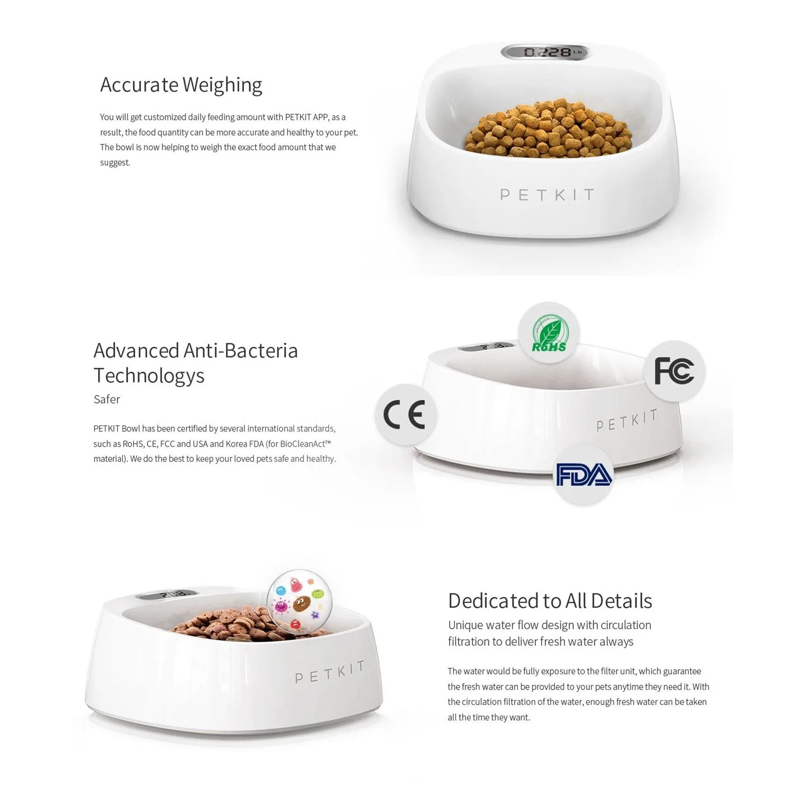 PETKIT Fresh Smart Antibacterial Digital Scale Pet Bowl For Dogs And Cats