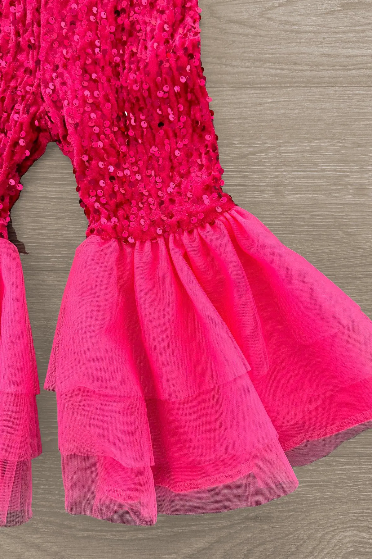 Pink Sequin Santa Bell Bottom Set