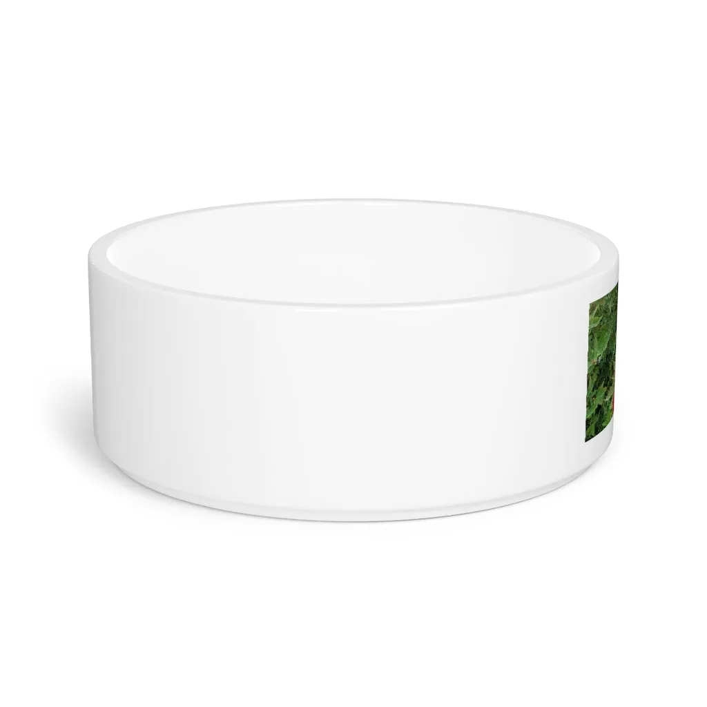 Red Flowers Pet Bowl