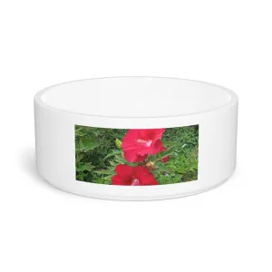 Red Flowers Pet Bowl