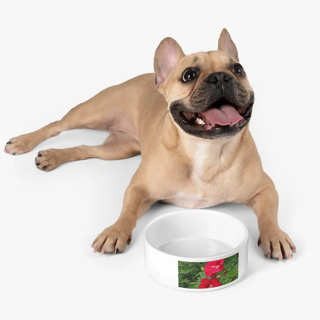 Red Flowers Pet Bowl