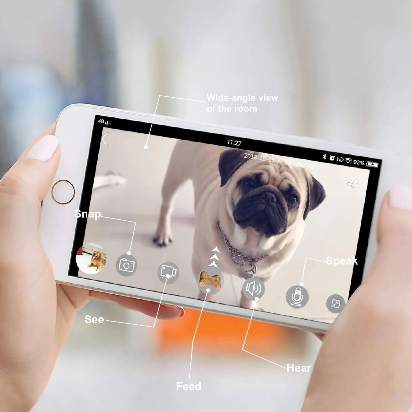 SKYMEE Dog Camera Treat Dispenser,WiFi Remote Pet Camera with Two-Way Audio and Night Vision,Compatible with Alexa