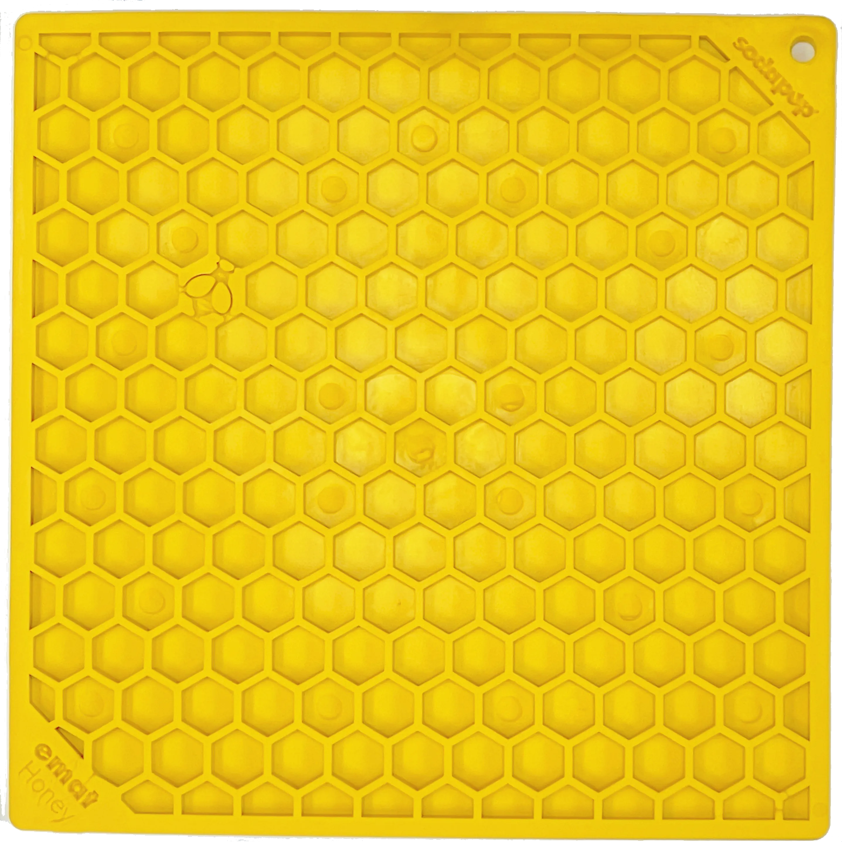 SodaPup - Honeycomb Design Emat Enrichment Licking Mat - Yellow - Larg