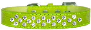 Sprinkles Clear Jewel Croc Dog Collar Lime Green Size 20