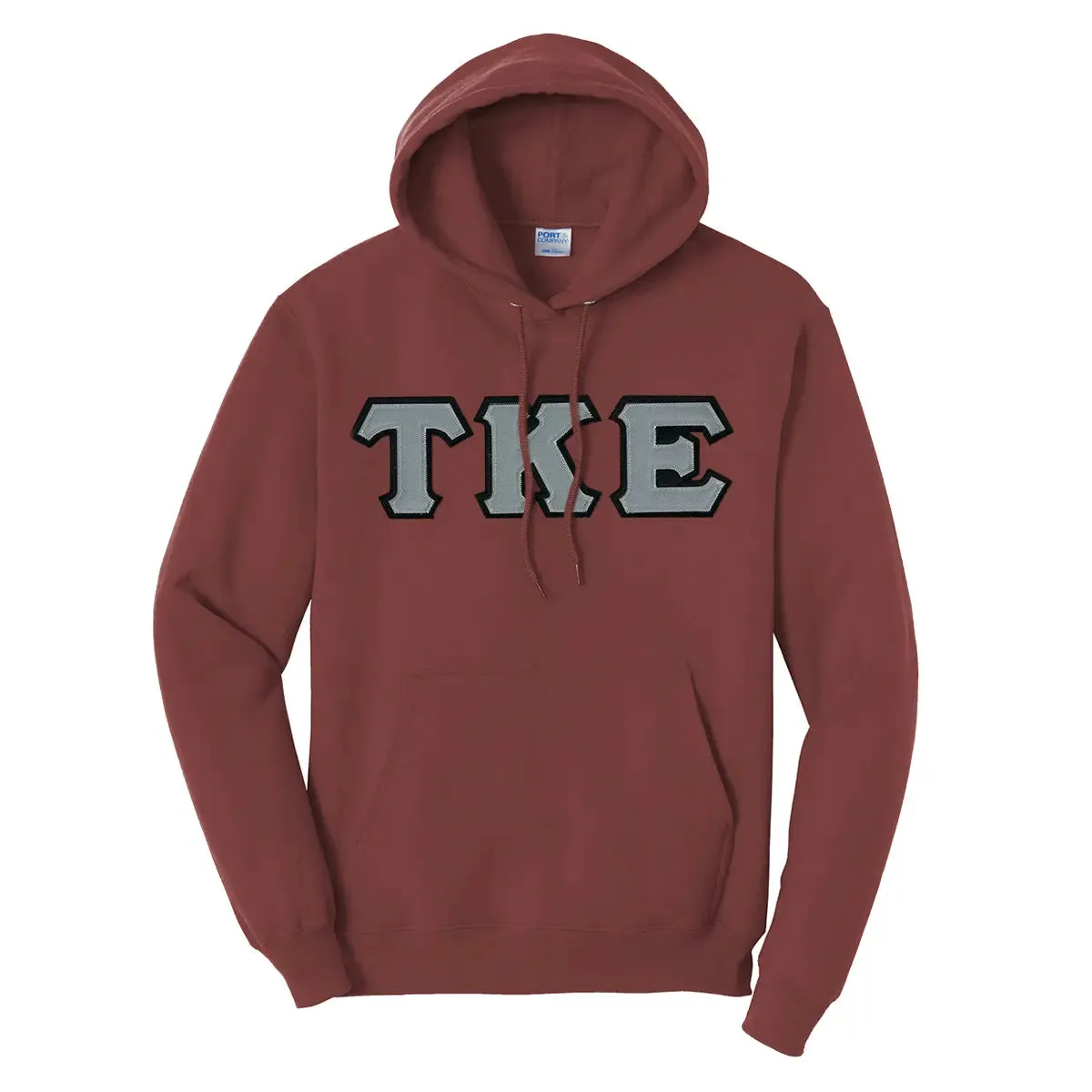 TKE Deep Red Hoodie with Sewn On Letters