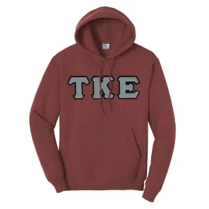 TKE Deep Red Hoodie with Sewn On Letters