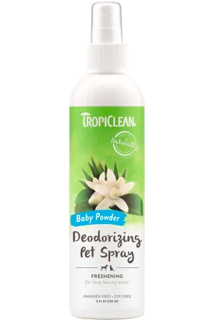 Tropiclean Baby Powder Deodorizing Spray For Pets, 8-oz