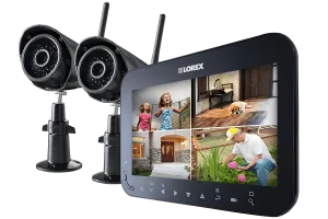 Wireless Video Surveillance System with 7 inch Monitor and 2 or 4 Weather-Resistant Cameras